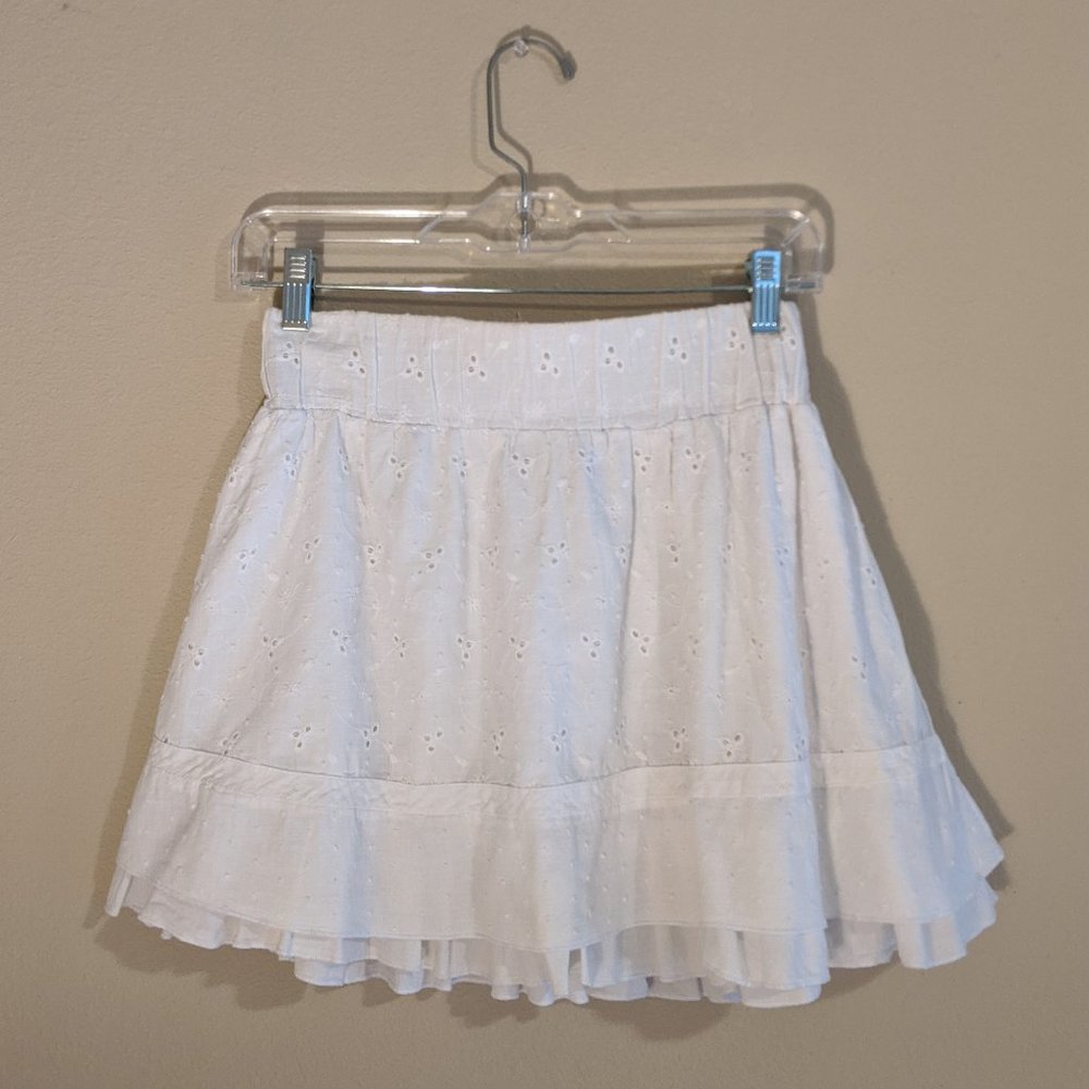 White Eyelet Double Layer Skirt